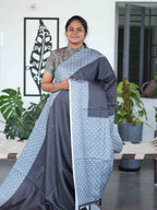 Check Semi Tussar Sarees / SKU223-2