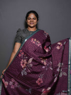 Floral Checks Printed Sarees Charming Petals / SKU311 – 7