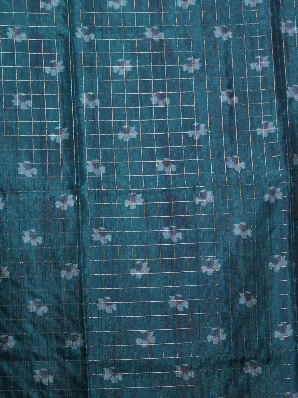 Floral Checks Printed Sarees Charming Petals / SKU311 – 7