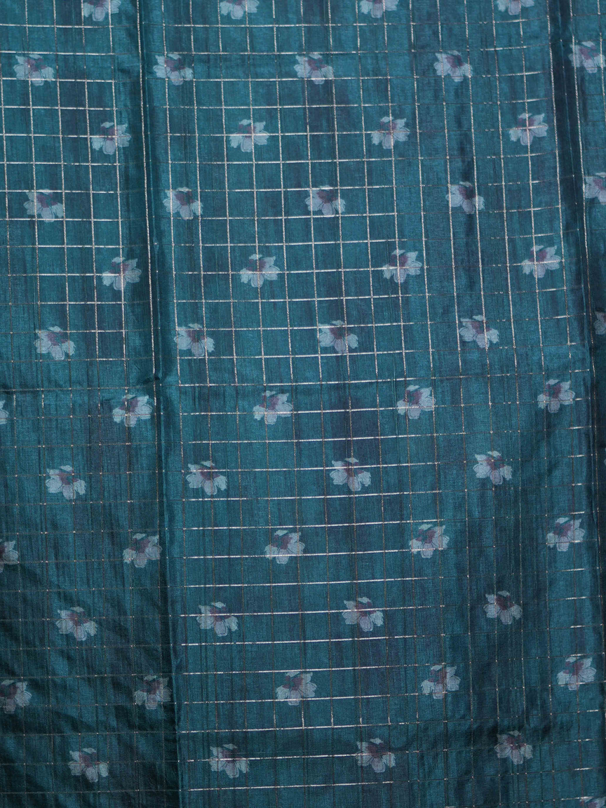 Floral Checks Printed Sarees Charming Petals / SKU311 – 7