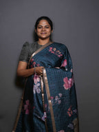 Floral Checks Printed Sarees Refined Prints / SKU311 – 8