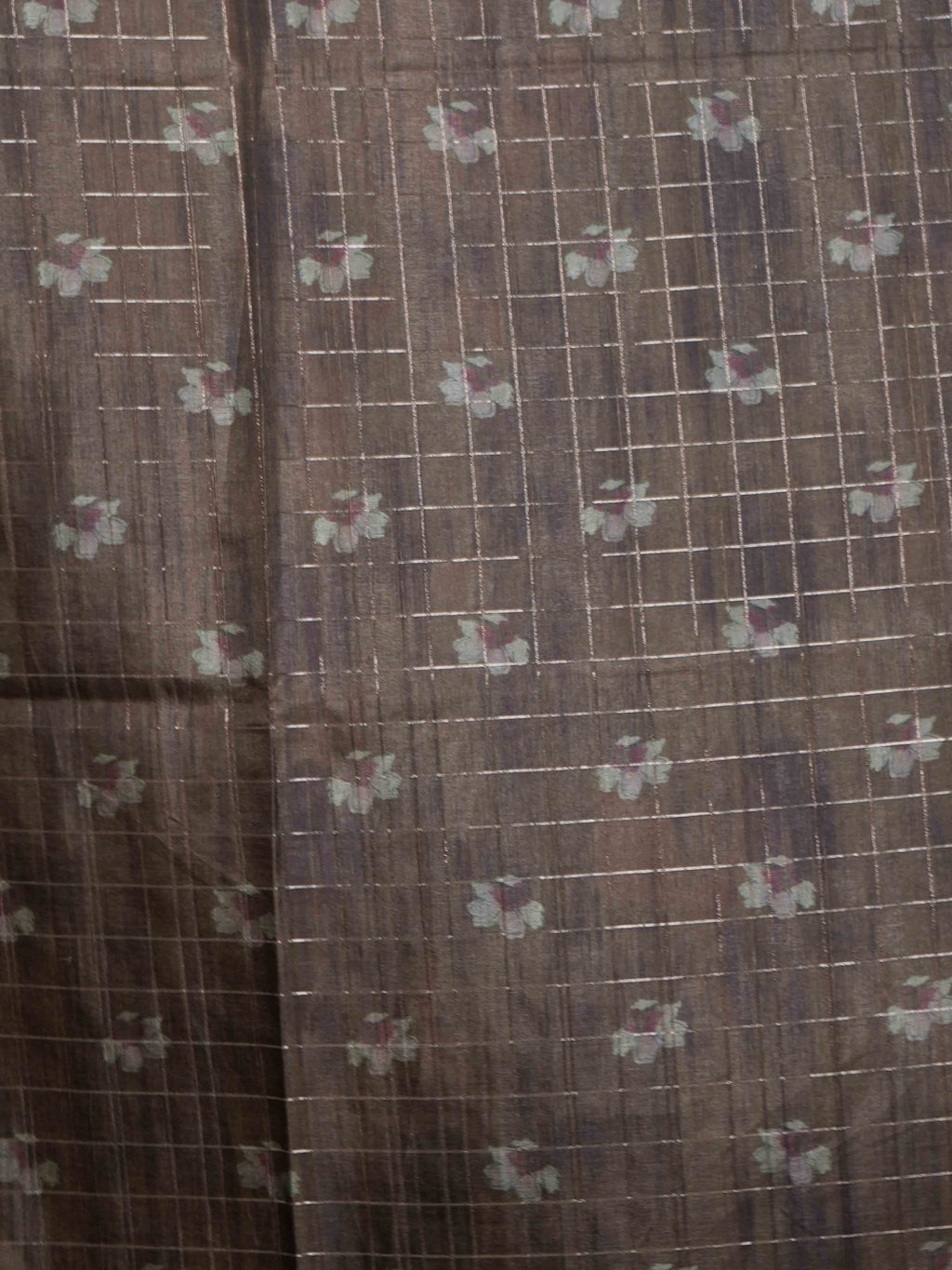 Floral Checks Printed Sarees Refined Prints / SKU311 – 8