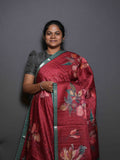 Floral Checks Printed Sarees Signature Style / SKU311 – 9