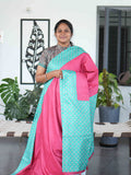 Check Semi Tussar Sarees / SKU223-4