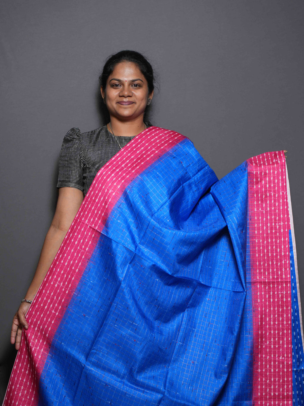 Kadambari Checks Sarees Classic Grid / SKU310 – 1