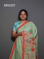 Linen Cotton Sarees Natural Grace / SKU337 – 1