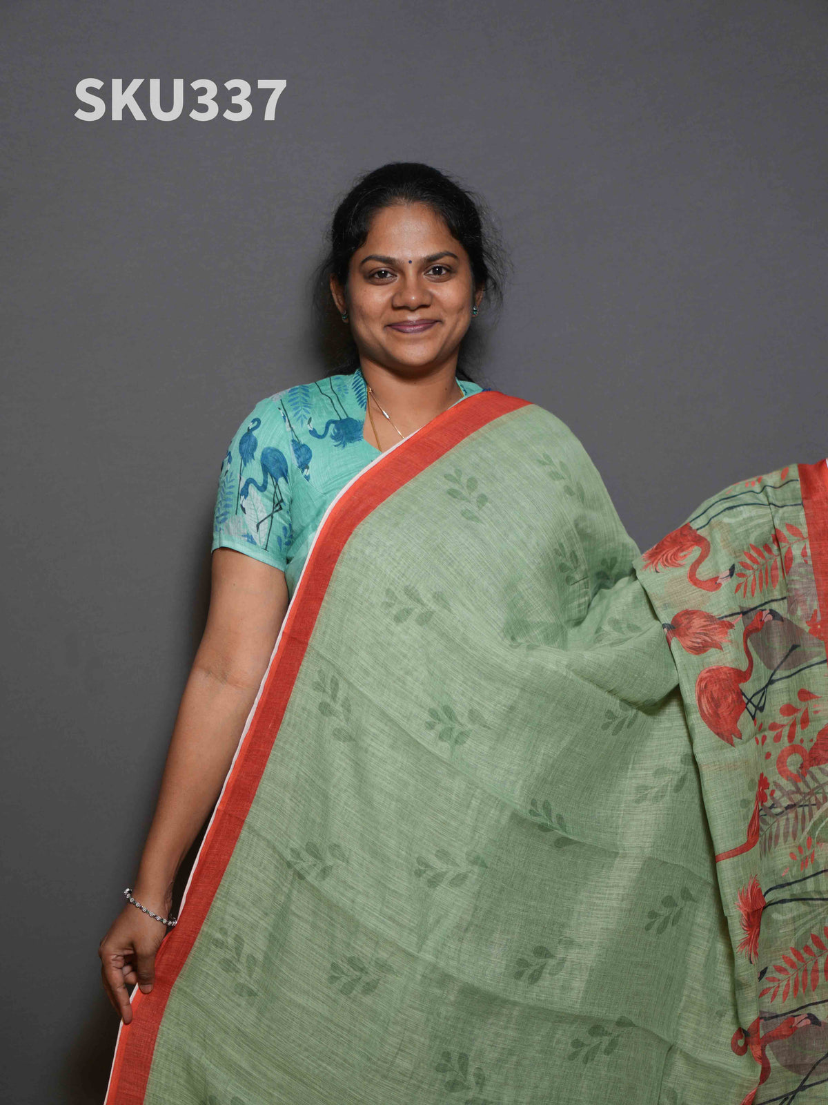 Linen Cotton Sarees Natural Grace / SKU337 – 1