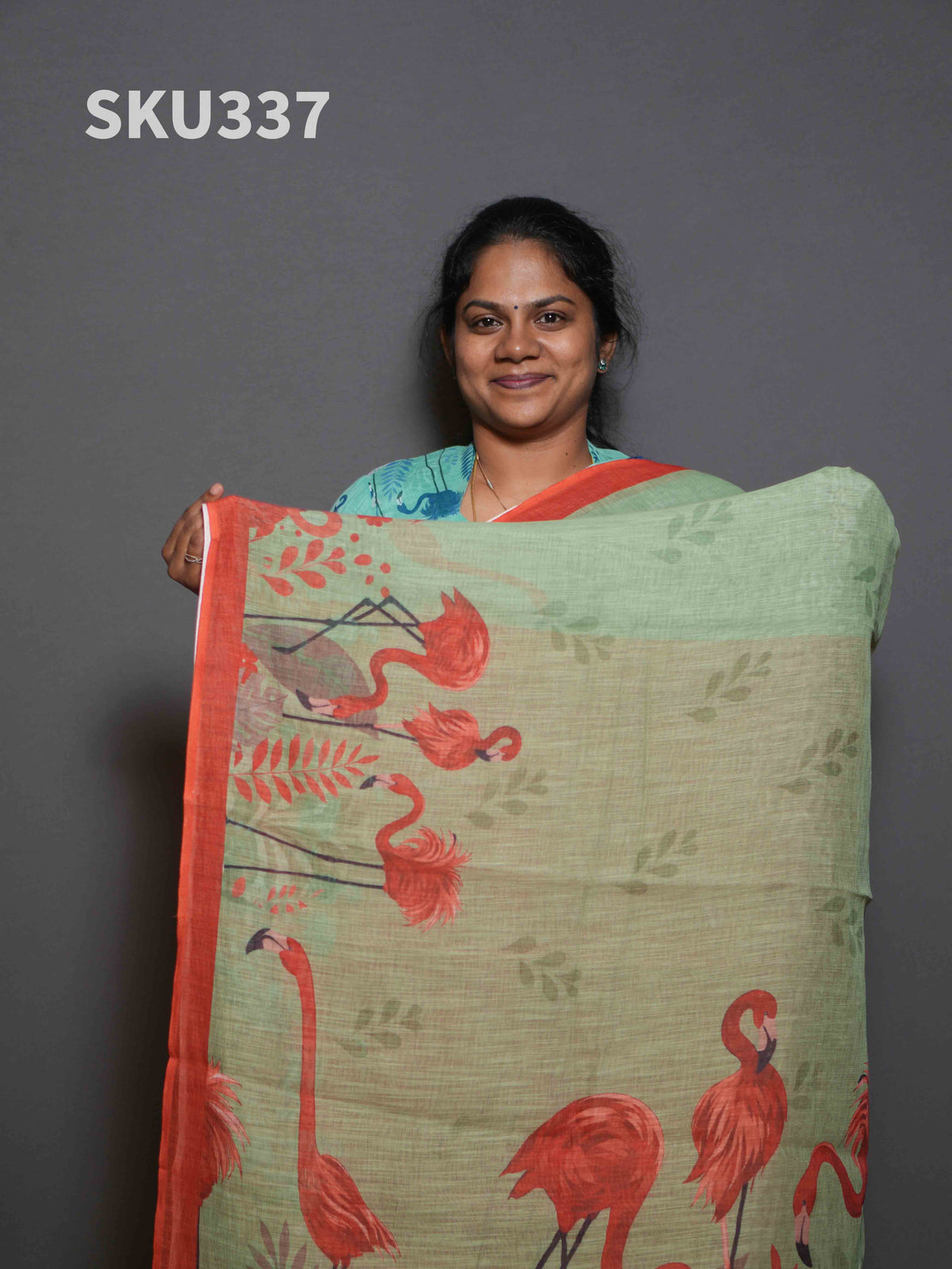 Linen Cotton Sarees Natural Grace / SKU337 – 1