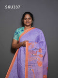 Linen Cotton Sarees Graceful Drape / SKU337 – 4