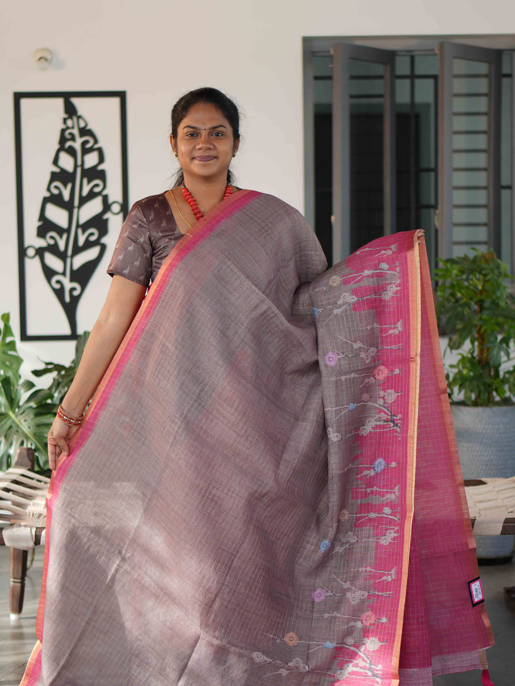 Millenium Chex Sarees Graceful Grid / SKU242 – 3