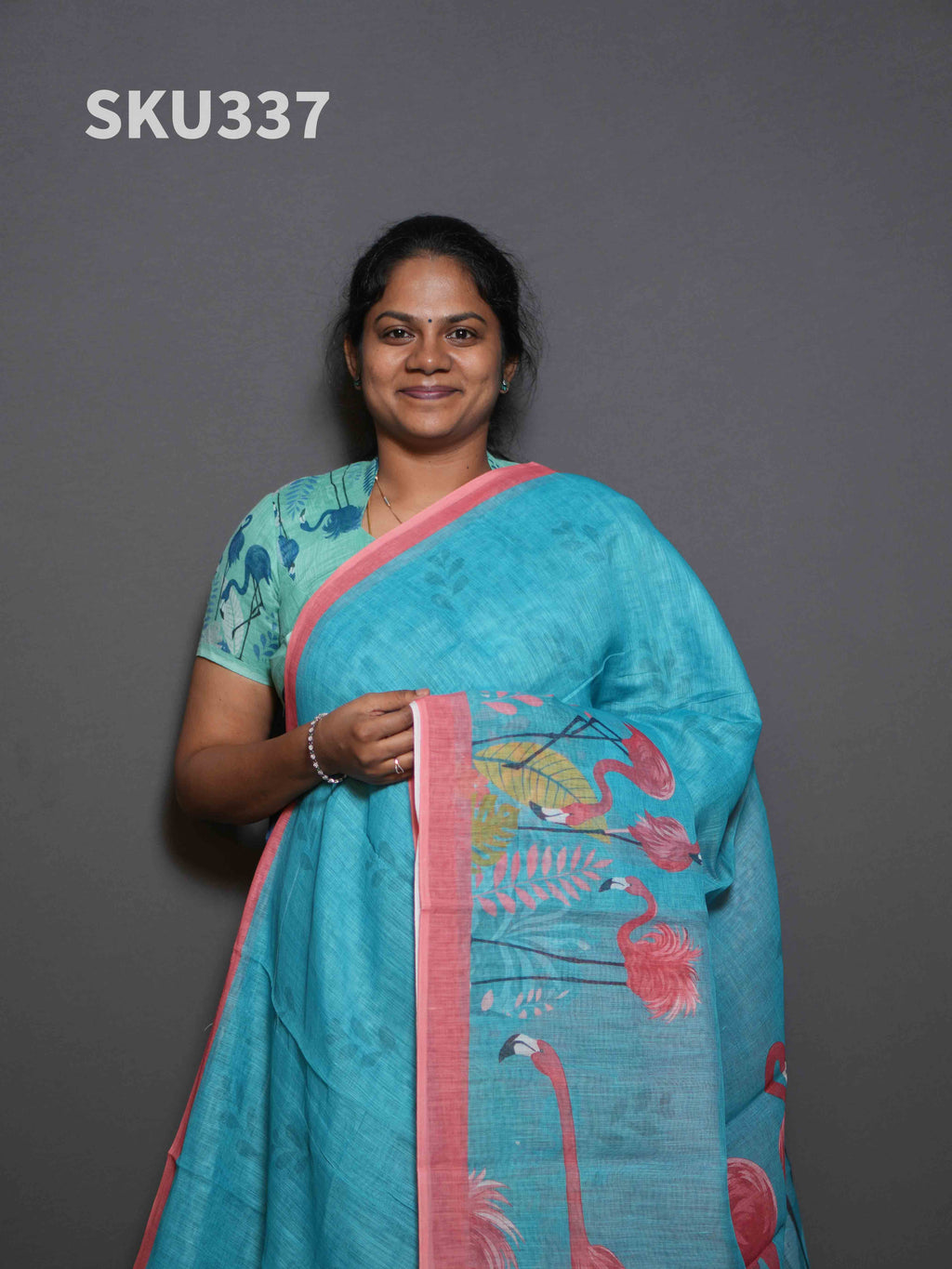 Linen Cotton Sarees Subtle Charm / SKU337 – 5