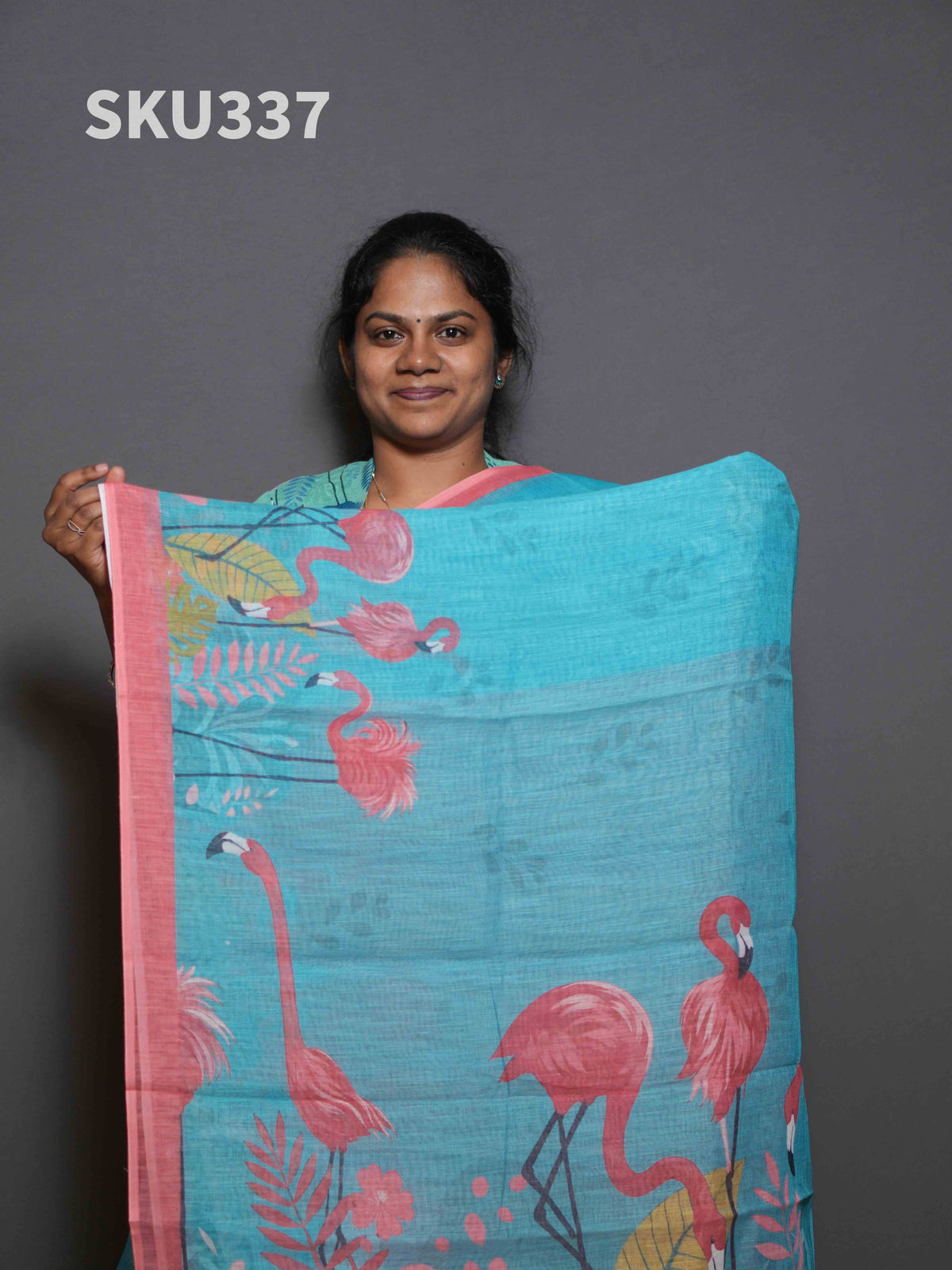 Linen Cotton Sarees Subtle Charm / SKU337 – 5