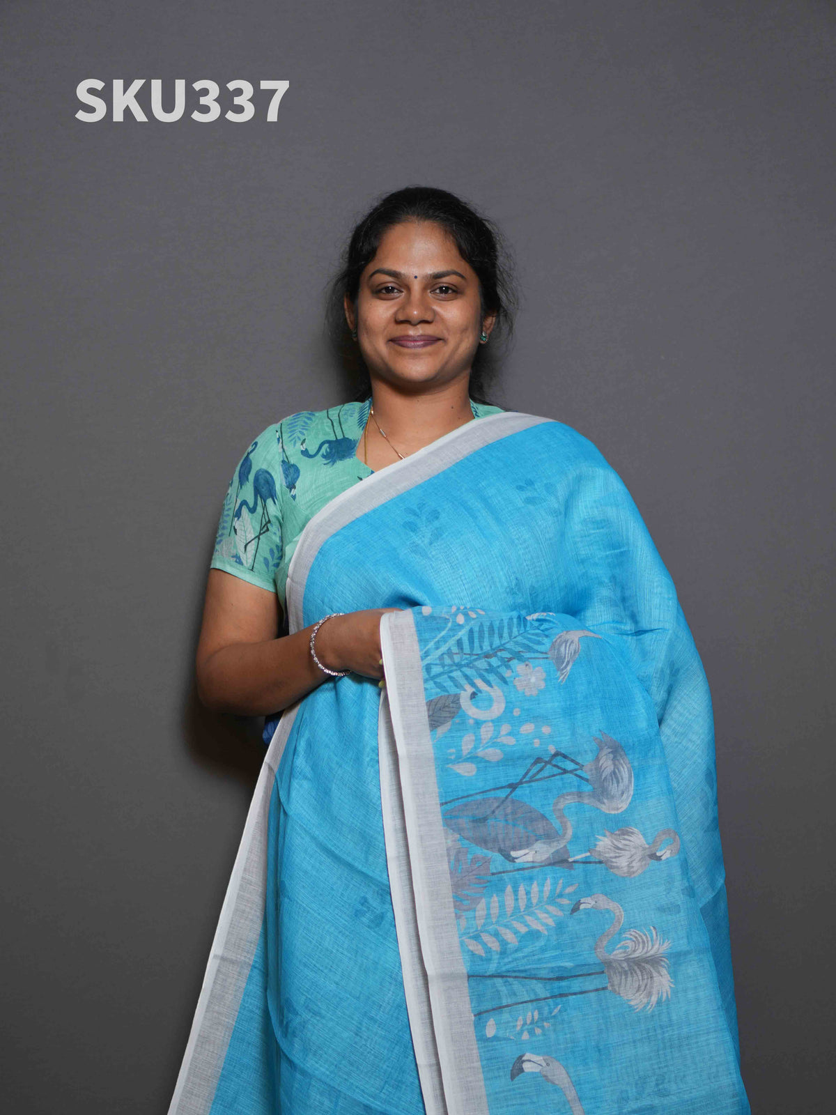 Linen Cotton Sarees Rustic Beauty / SKU337 – 6