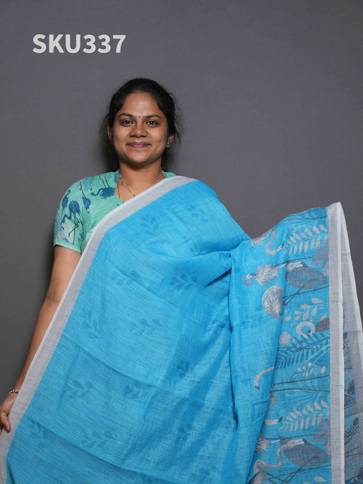 Linen Cotton Sarees Rustic Beauty / SKU337 – 6