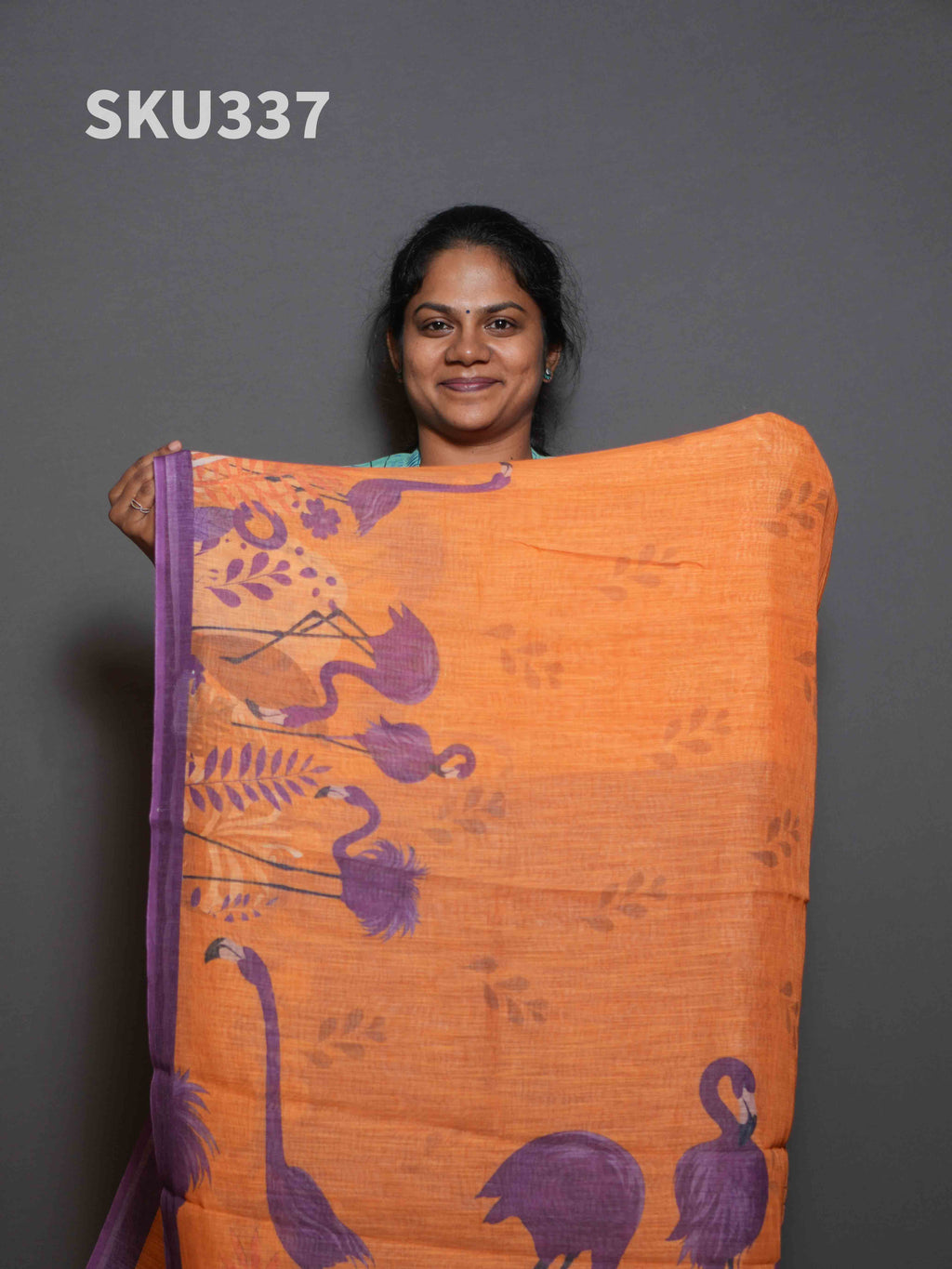 Linen Cotton Sarees Refined Texture / SKU337 – 7