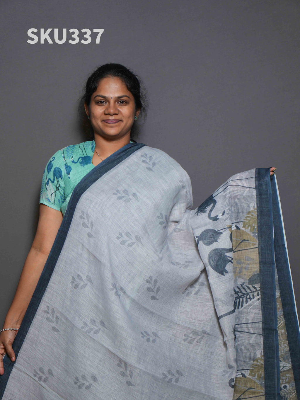 Linen Cotton Sarees Everyday Beauty / SKU337 – 8