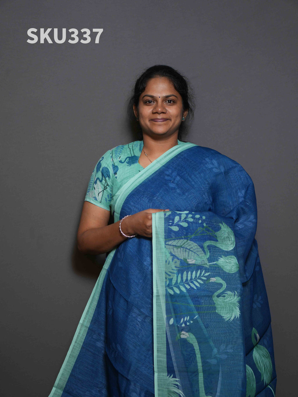 Linen Cotton Sarees Signature Style / SKU337 – 9