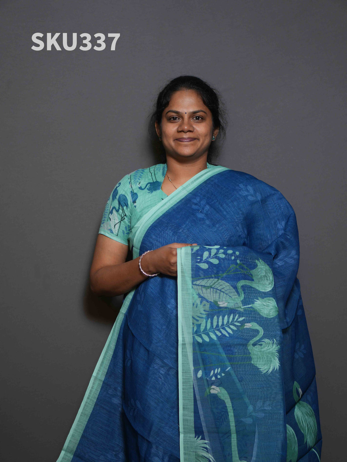 Linen Cotton Sarees Signature Style / SKU337 – 9