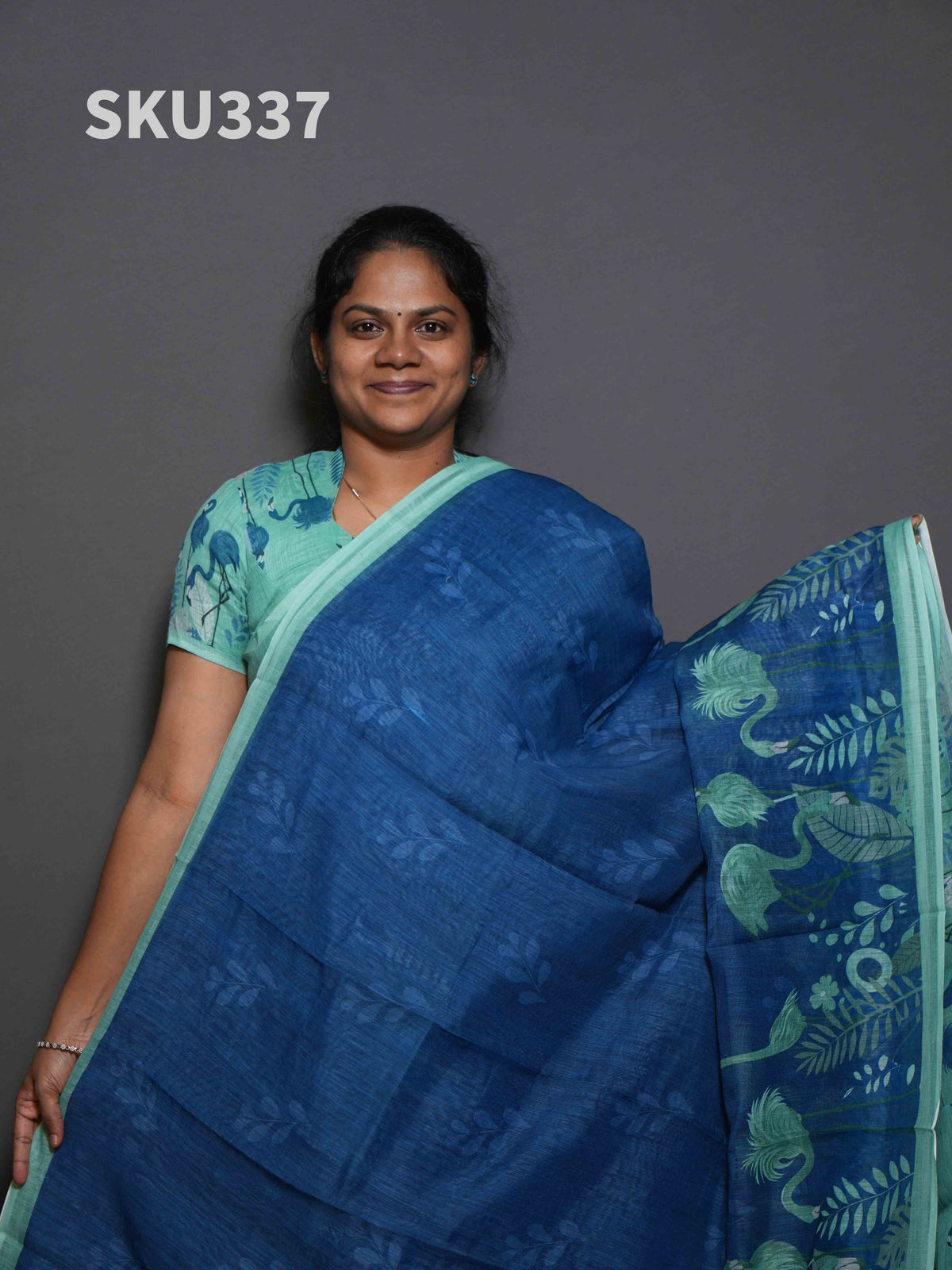 Linen Cotton Sarees Signature Style / SKU337 – 9