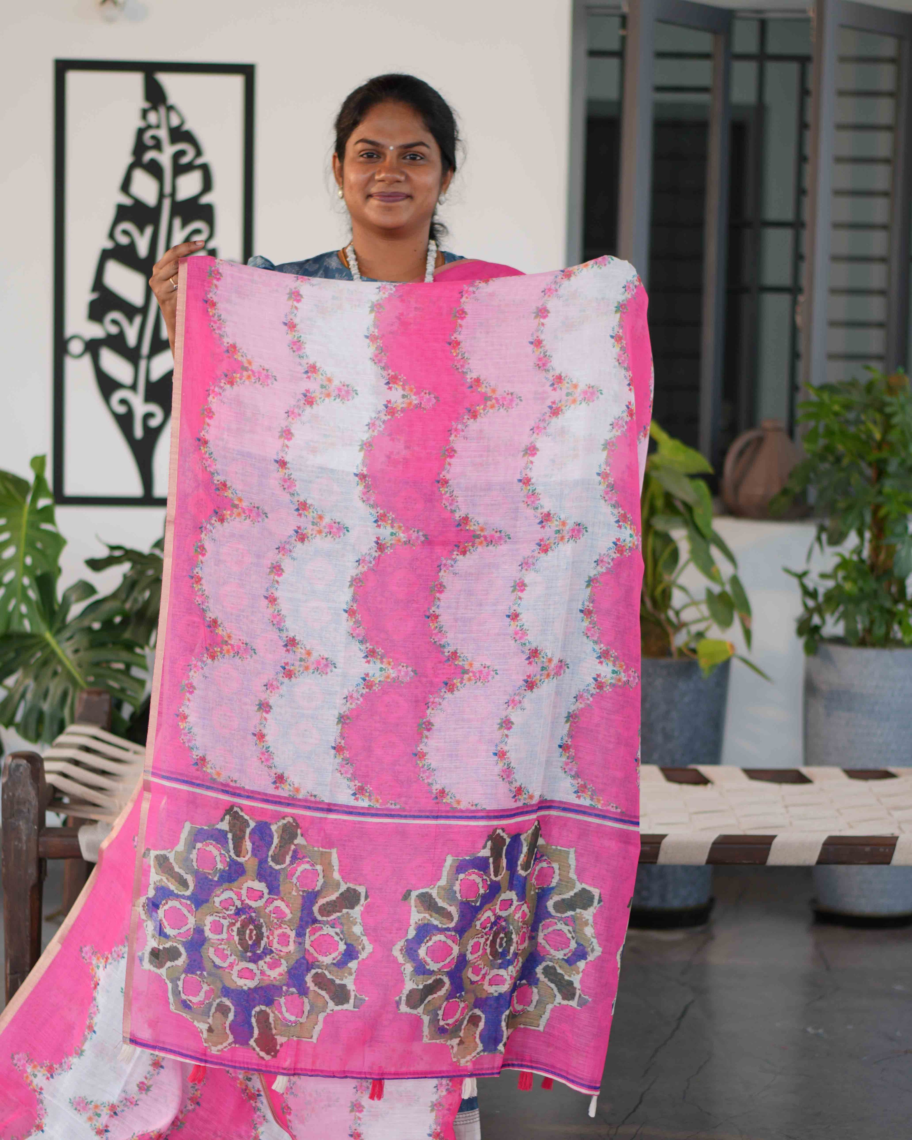 Linen Cotton Sarees Natural Elegance / SKU251 – 2