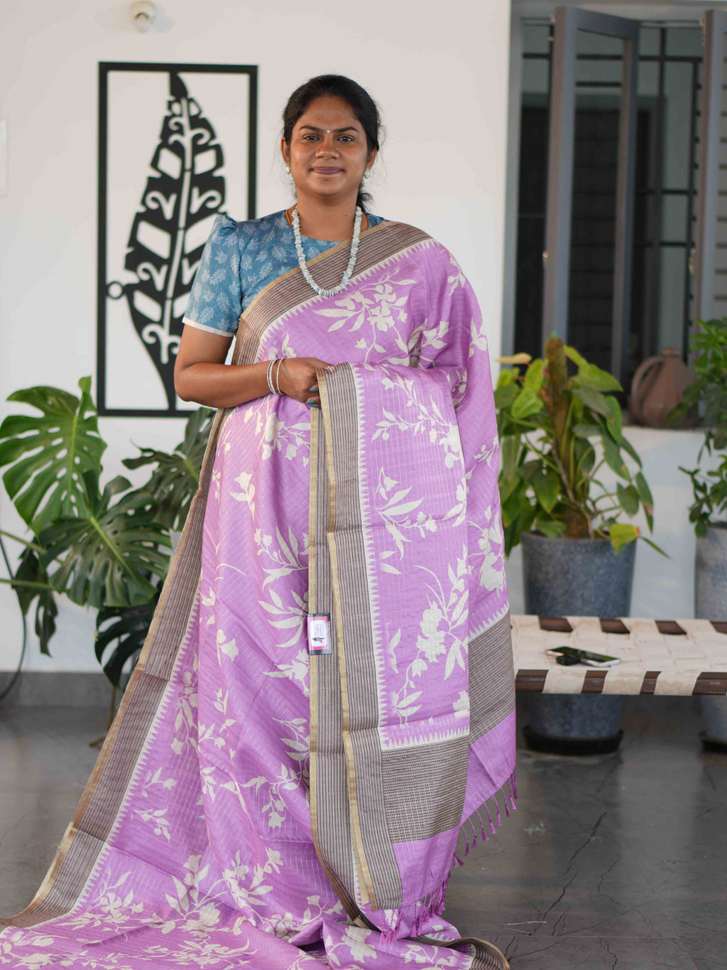 Printed Dola Tussar Sarees Floral Grace / SKU240 – 1