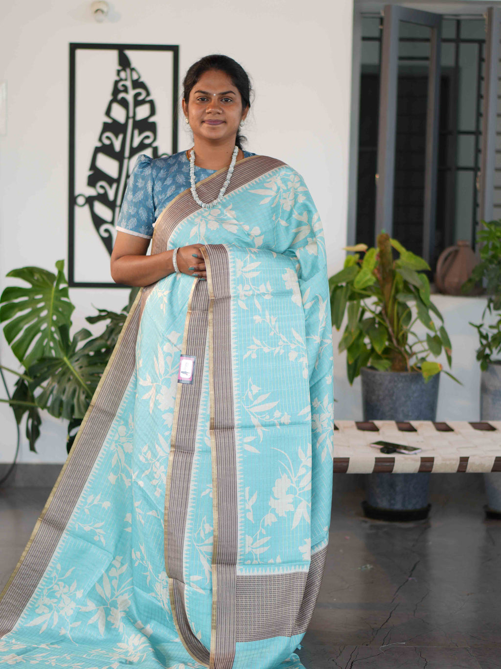 Printed Dola Tussar Sarees Artistic Bloom / SKU240 – 2
