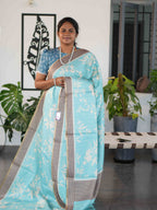 Printed Dola Tussar Sarees Artistic Bloom / SKU240 – 2