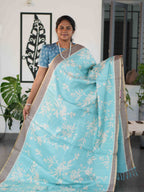 Printed Dola Tussar Sarees Artistic Bloom / SKU240 – 2
