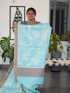 Printed Dola Tussar Sarees Artistic Bloom / SKU240 – 2