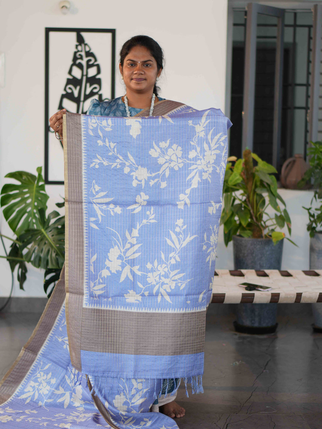 Printed Dola Tussar Sarees Elegant Motifs / SKU240 – 3