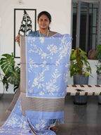 Printed Dola Tussar Sarees Elegant Motifs / SKU240 – 3