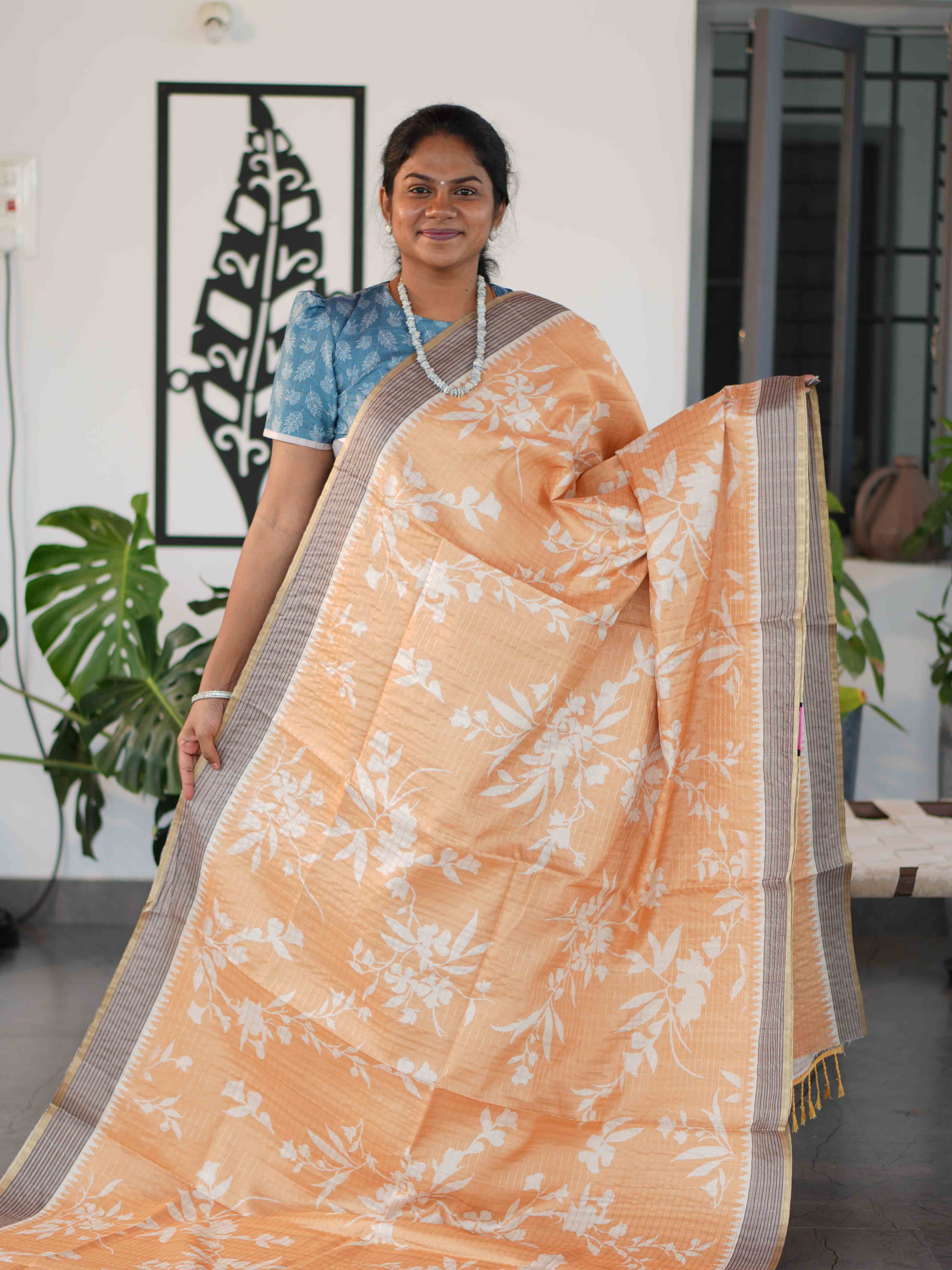 Printed Dola Tussar Sarees Timeless Prints / SKU240 – 6