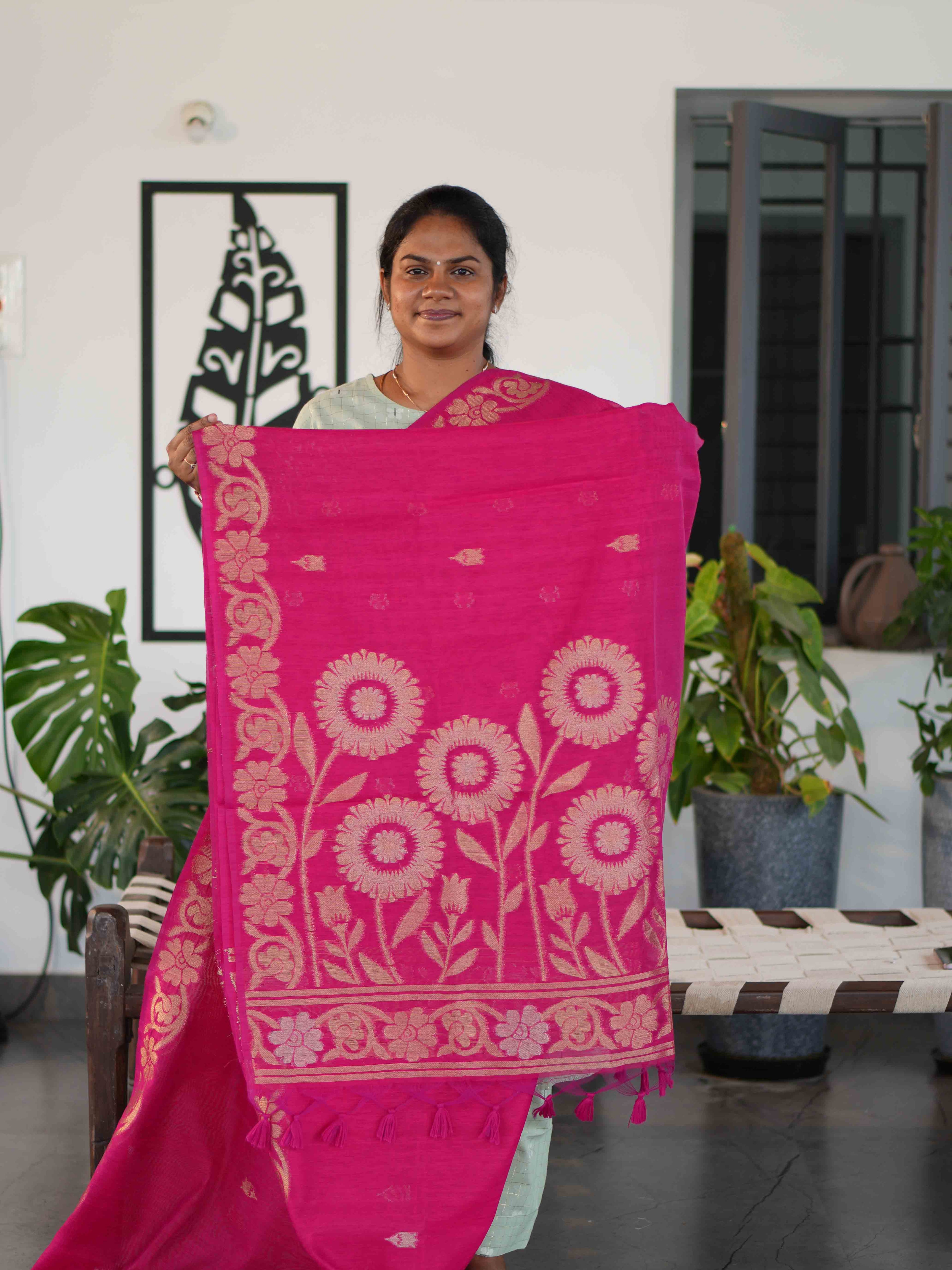 Jute Cotton Sarees Heritage Bloom / SKU231 – 10
