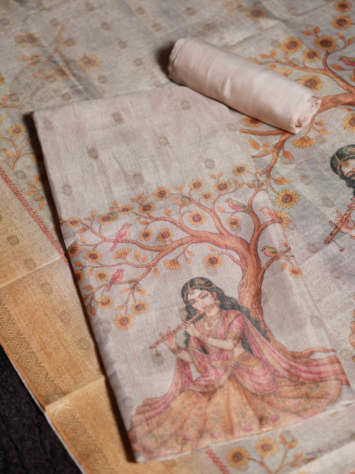 Tissue Linen Salwar Materials Natural Radiance / SKU312 – 5