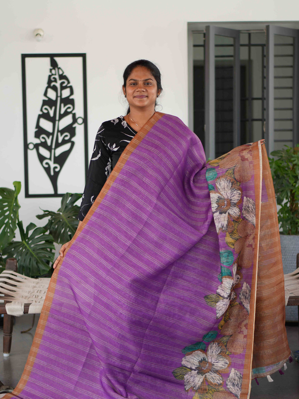 Jari Linen Sarees Elegant Weave / SKU252 – 1