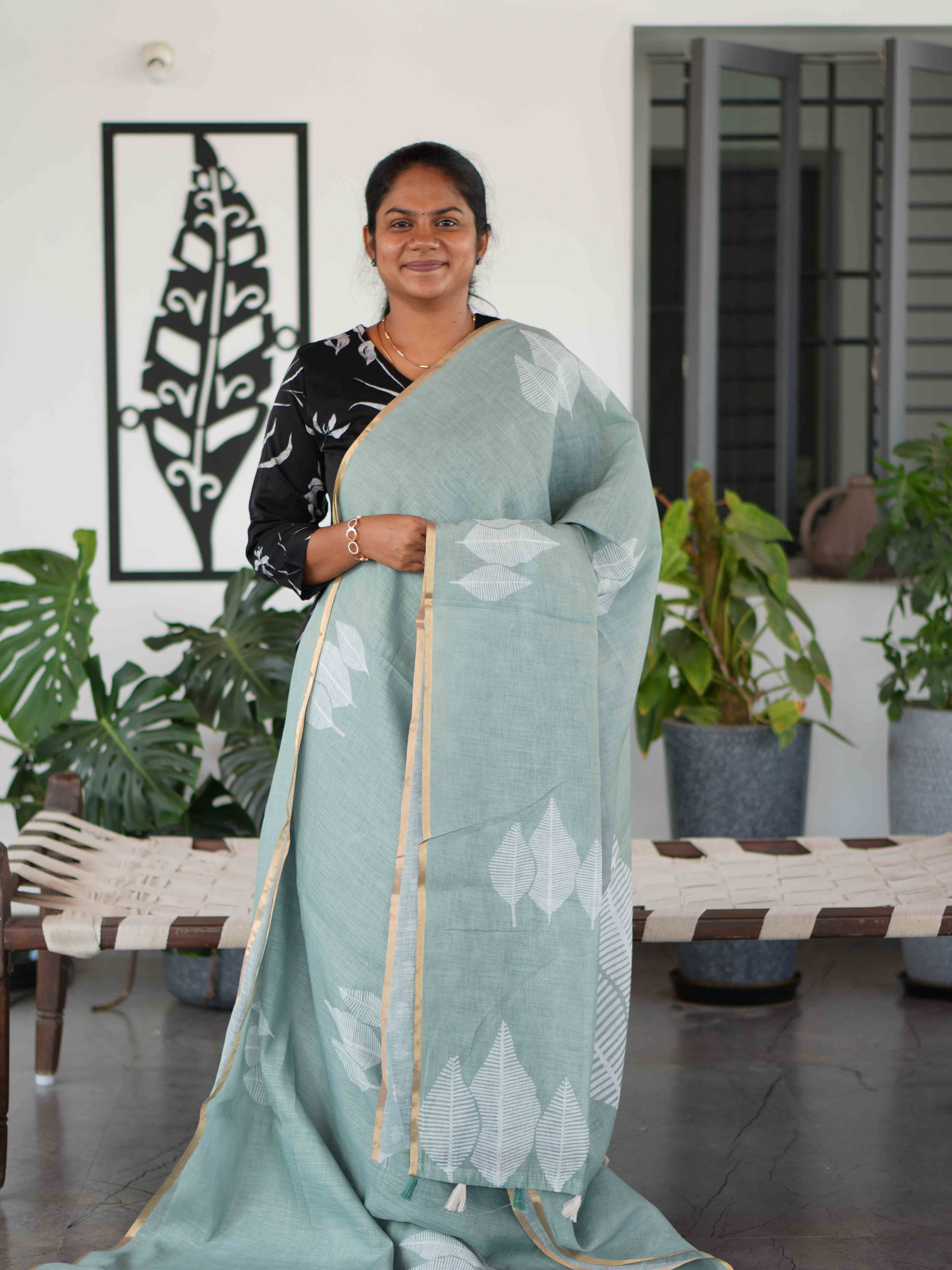 Linen Cotton Sarees Natural Elegance / SKU259 – 3
