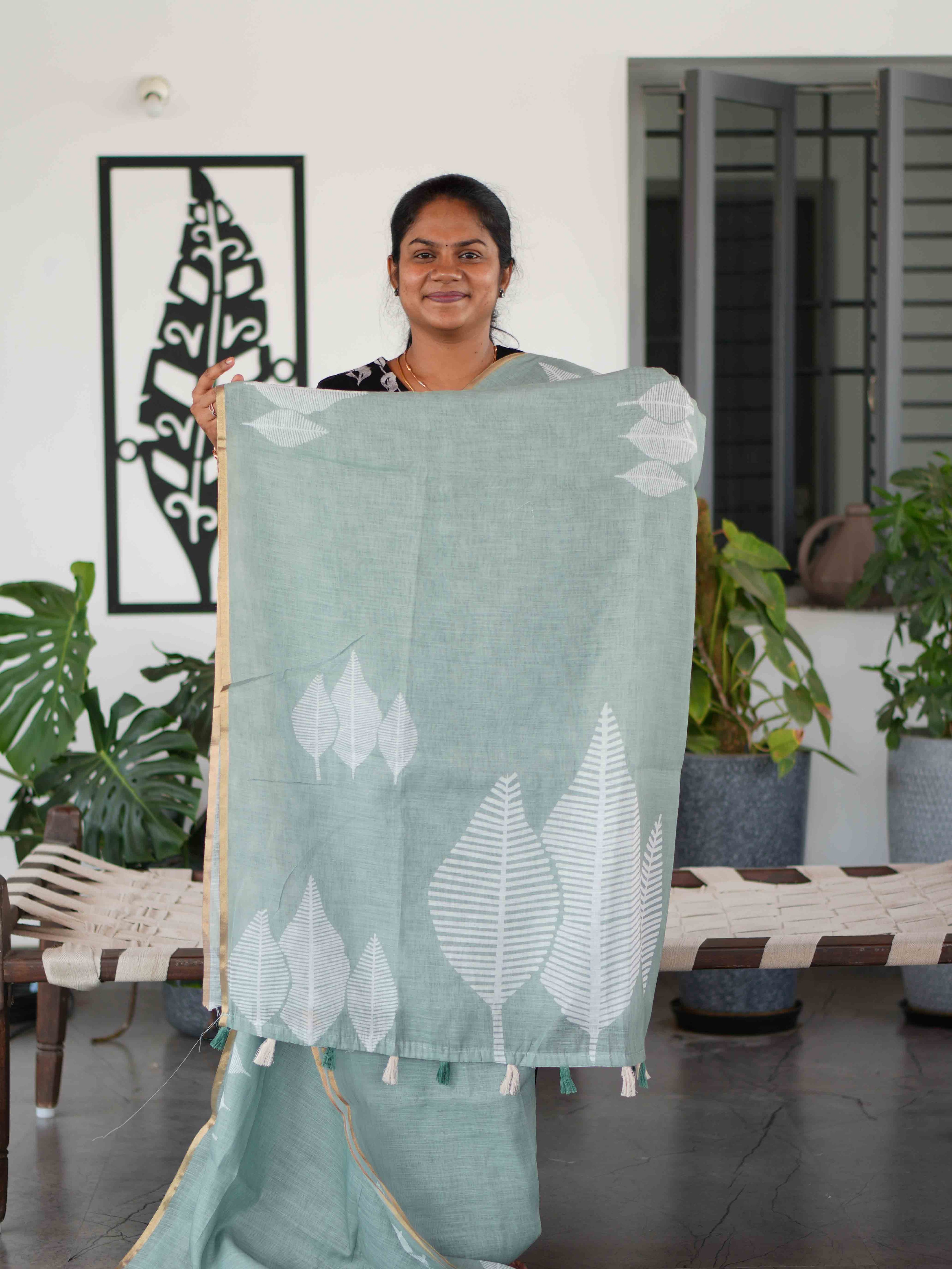 Linen Cotton Sarees Natural Elegance / SKU259 – 3