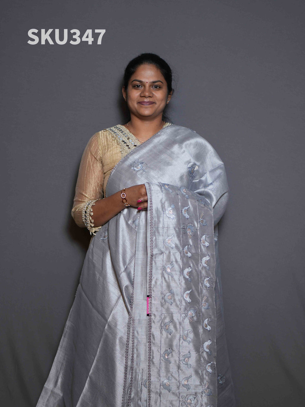 Embroidery Butter Silk Sarees Royal Grace / SKU347 – 1