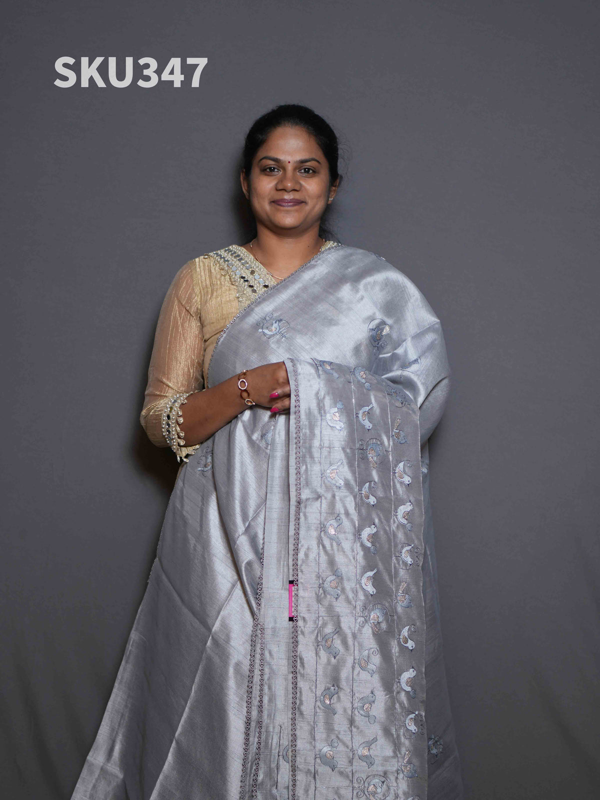 Embroidery Butter Silk Sarees Royal Grace / SKU347 – 1