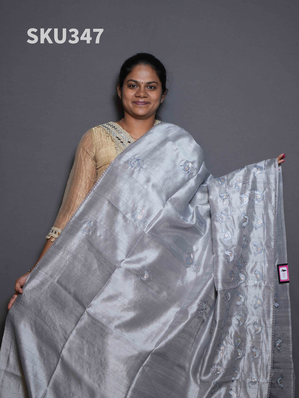 Embroidery Butter Silk Sarees Royal Grace / SKU347 – 1