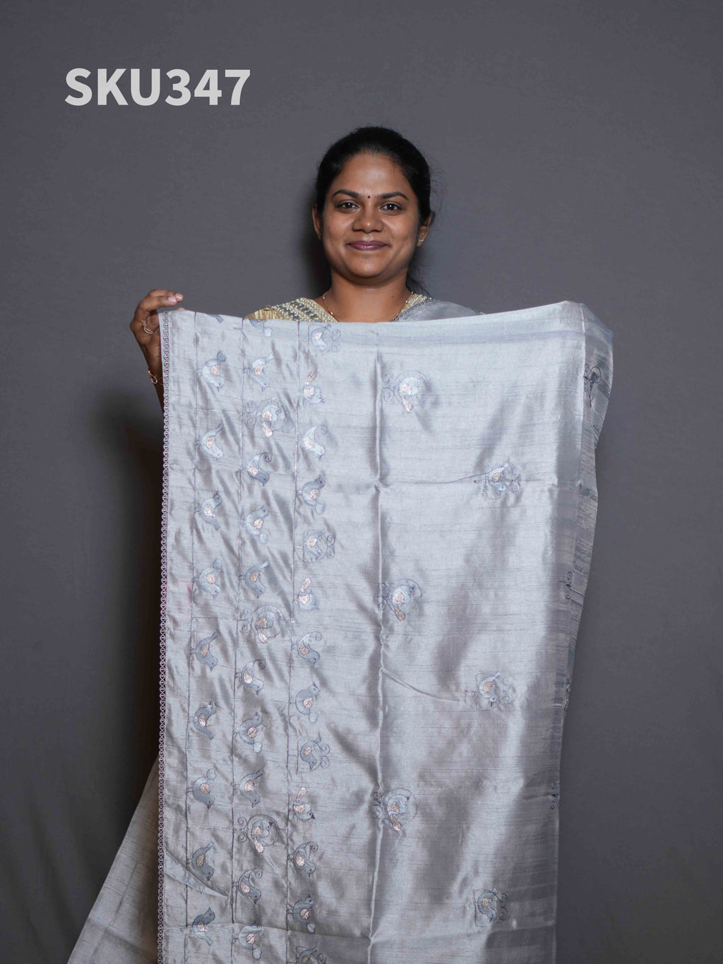 Embroidery Butter Silk Sarees Royal Grace / SKU347 – 1