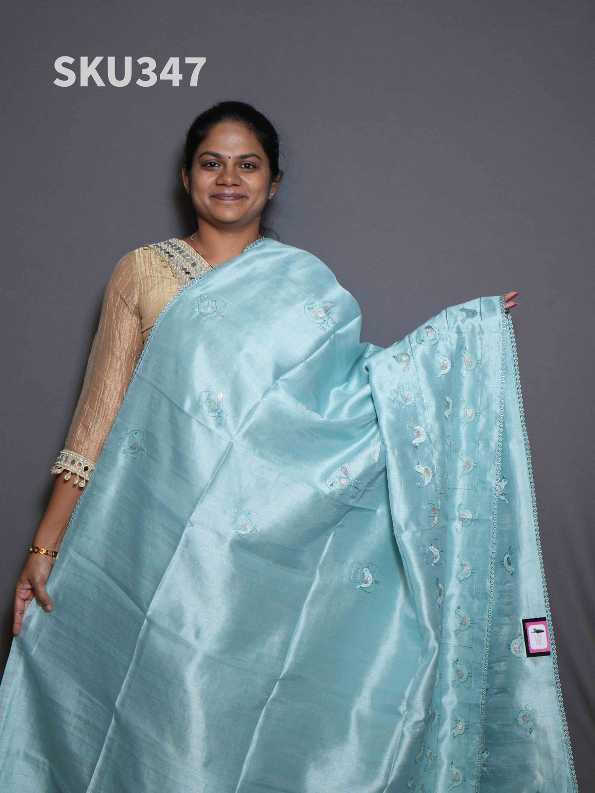 Embroidery Butter Silk Sarees Classic Charm / SKU347 – 2