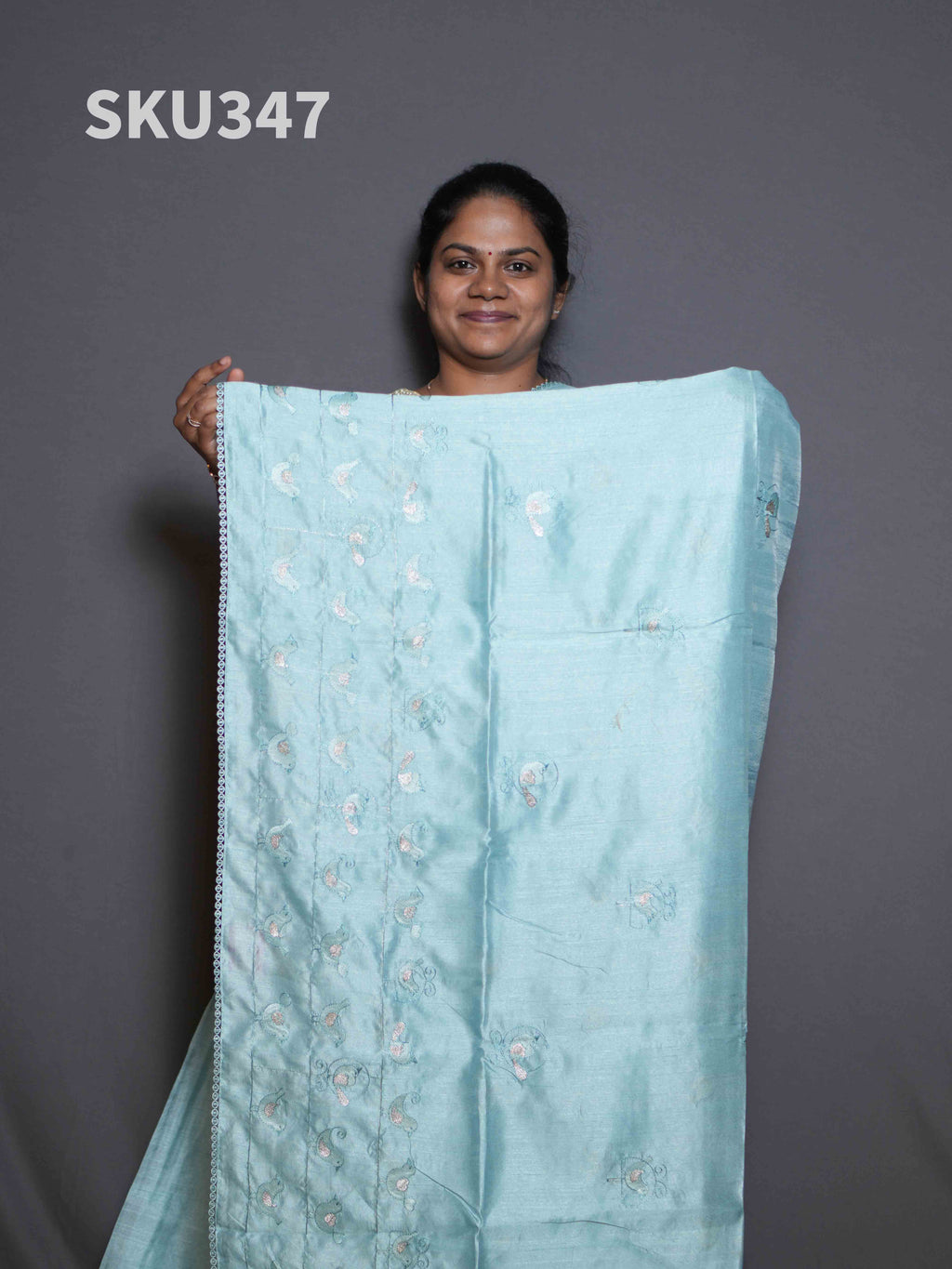 Embroidery Butter Silk Sarees Classic Charm / SKU347 – 2