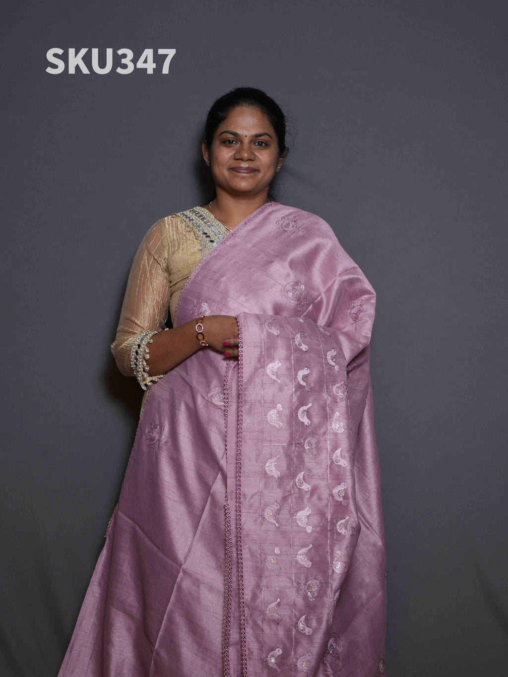 Embroidery Butter Silk Sarees Festive Radiance / SKU347 – 4