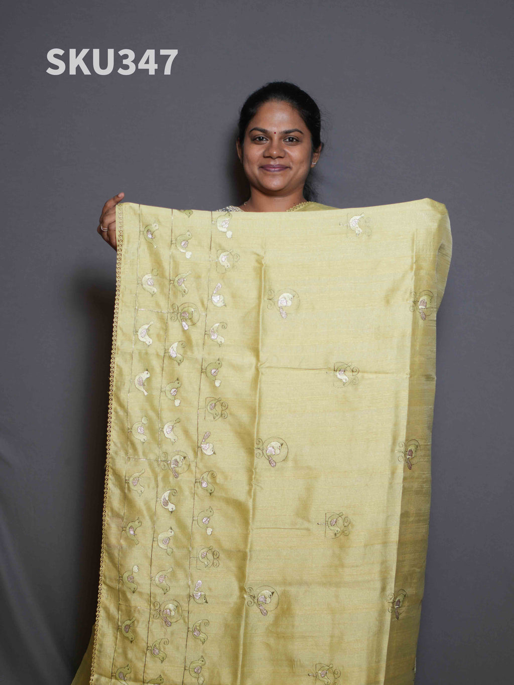 Embroidery Butter Silk Sarees Timeless Beauty / SKU347 – 5