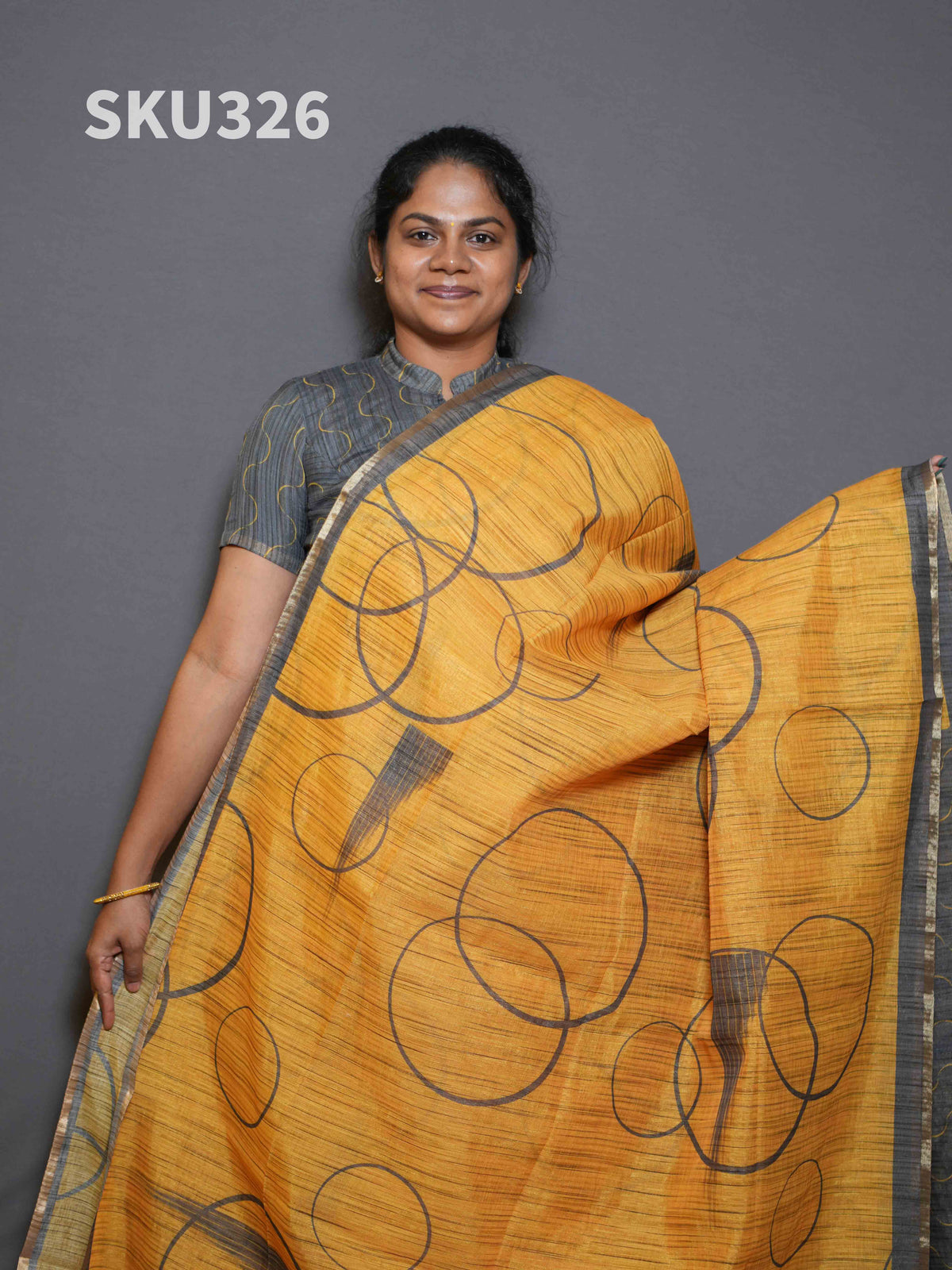 Jute Linen Sarees Timeless Beauty / SKU326 – 5
