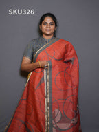 Jute Linen Sarees Natural Grace / SKU326 – 1