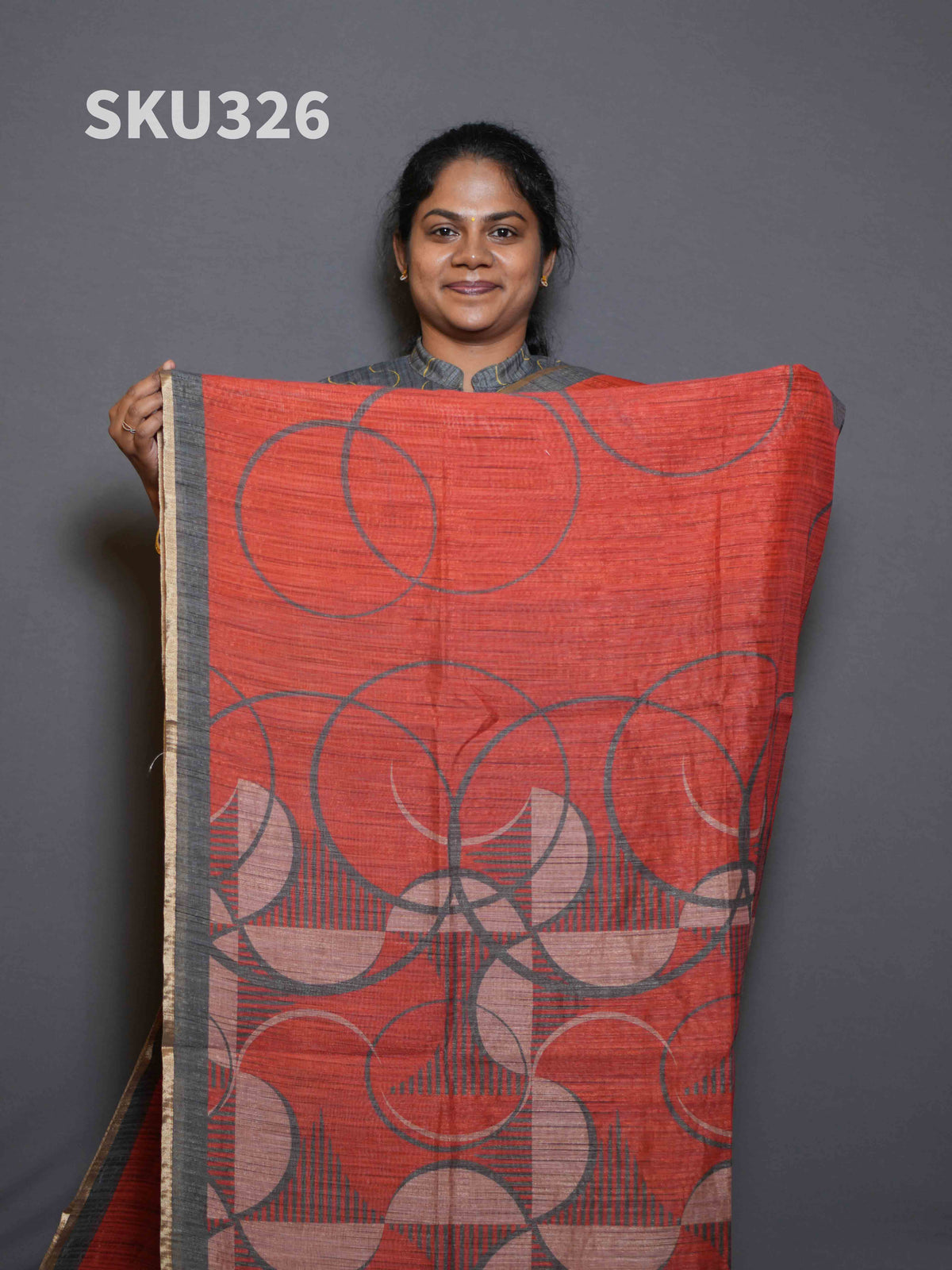 Jute Linen Sarees Natural Grace / SKU326 – 1