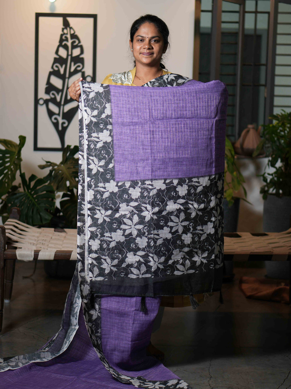 Mini Chex Linen Sarees Classic Checks / SKU260 – 1