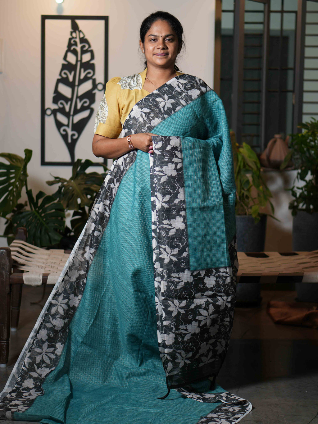 Mini Chex Linen Sarees Refined Checks / SKU260 – 5